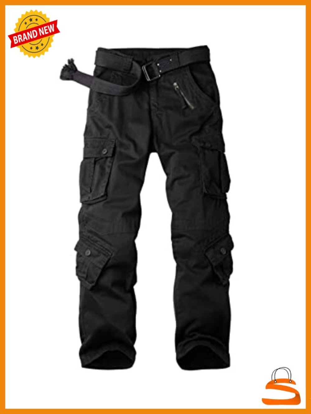 Stretch Cotton Cargo Work Pants 8 Pockets Relaxed Fit Camo Combat Travel Pants